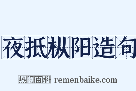 夜抵枞阳造句是什么意思的图片